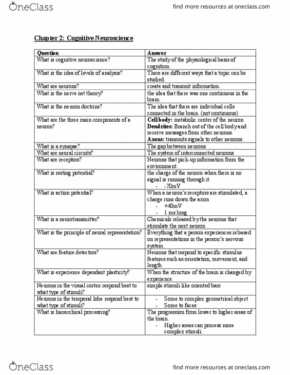 PSYC 221 Chapter Notes - Chapter 2: Default Mode Network, Extrastriate Body Area, Neuron Doctrine thumbnail