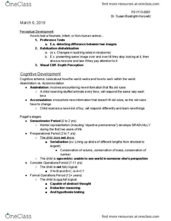 PSY 113 Lecture Notes - Lecture 13: Breastfeeding, Deductive Reasoning, Statistical Hypothesis Testing thumbnail