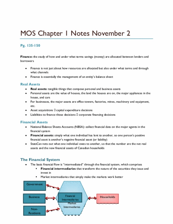 Management and Organizational Studies 1023A/B Chapter 1: Finance Chapter 1 Textbook Notes thumbnail