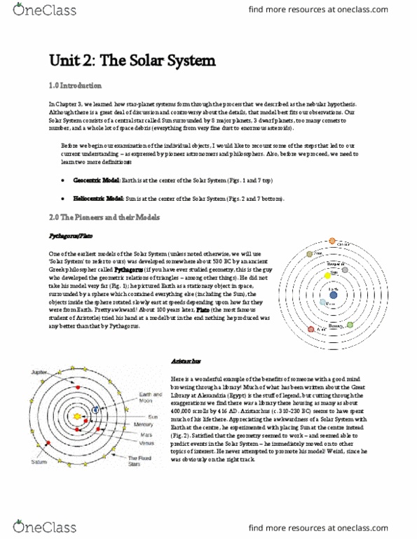 Earth Sciences 1086F/G Lecture Notes - Lecture 2: Pythagoras, Centrifugal Force, Space Debris thumbnail