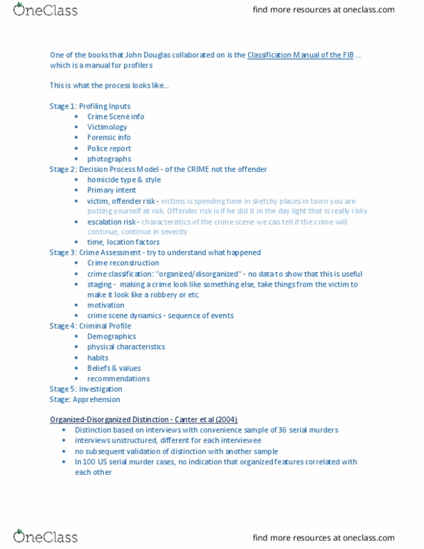 PSYCH 3CC3 Lecture Notes - Lecture 6: Serial Killer, Crime Reconstruction, Convenience Sampling thumbnail