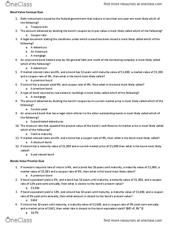 SOC 2805 Lecture Notes - Lecture 2: Nominal Yield, Premium Bond, Zero-Coupon Bond thumbnail