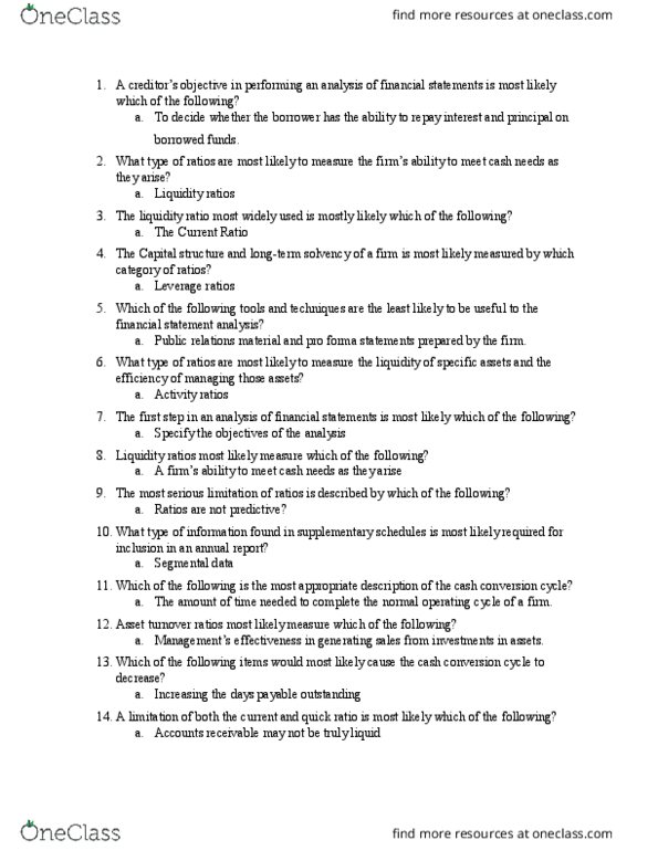 SOC 2805 Lecture Notes - Lecture 3: Cash Conversion Cycle, Financial Statement Analysis, Asset Turnover thumbnail