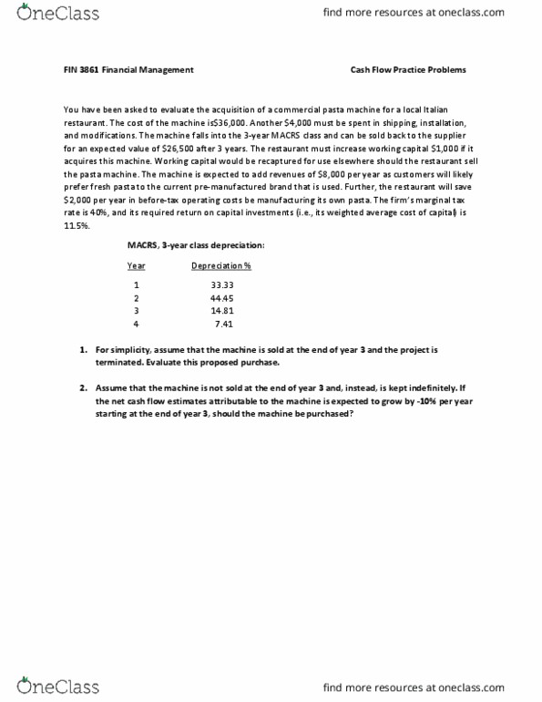 HIST 1402 Lecture Notes - Lecture 3: Tax Rate, Cash Flow, Macrs thumbnail
