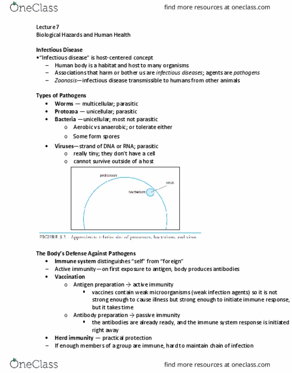 EESA10H3 Lecture Notes - Lecture 7: Herd Immunity, Passive Immunity, Immune System thumbnail