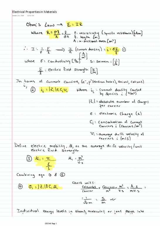 CH E485 Lecture 4: 4- Electrical Properties in Materials thumbnail
