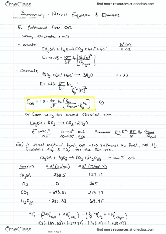 CH E485 Lecture 12: 12- Summary Nernst Equation & Examples thumbnail