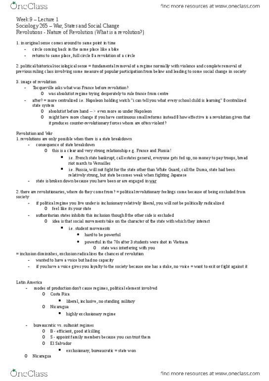 SOCI 265 Lecture Notes - Political Radicalism, Alexis De Tocqueville thumbnail