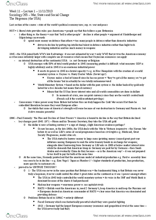 SOCI 265 Lecture Notes - High Tech, Lean Manufacturing, Marshall Plan thumbnail