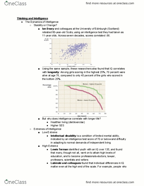 PSY 101 Lecture Notes - Lecture 18: Ian Deary, Romanian Orphans, Lewis Terman thumbnail