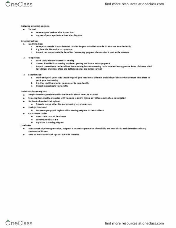 SAR HS 300 Lecture Notes - Lecture 5: Randomized Controlled Trial, Selection Bias thumbnail