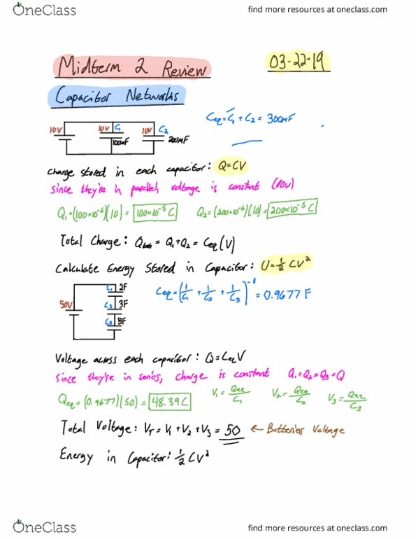 PHYSICS 1251 Lecture Notes - Lecture 33: Capacitor cover image
