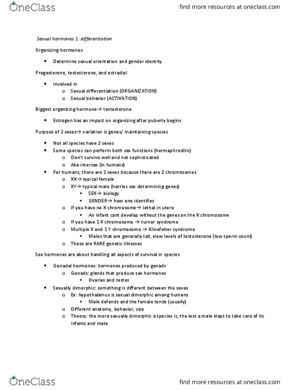 PSY 358 Lecture Notes - Lecture 3: Finger Tips, Negative Feedback, Neuropeptide thumbnail