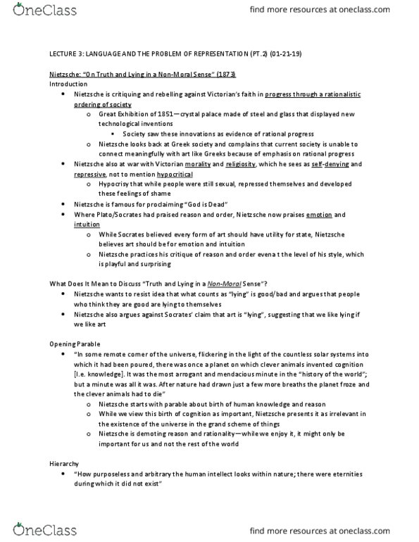 ENG280H5 Lecture Notes - Lecture 3: Columbarium, Bellum Omnium Contra Omnes, Radiance thumbnail