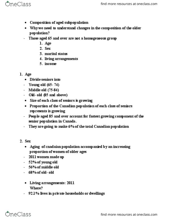 SOCI 201 Lecture Notes - Lecture 16: Old Age Security, Pension thumbnail