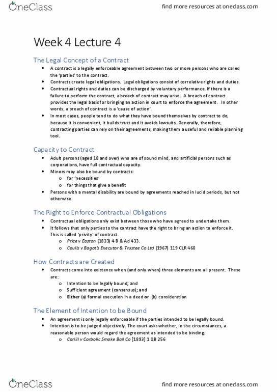 BLAW10001 Lecture Notes - Lecture 4: Odometer, The Seller, Exxon thumbnail