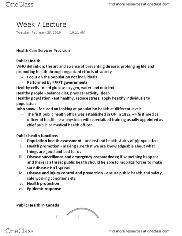 HLTH245 Lecture Notes - Lecture 7: Disease Surveillance, Population Health, Health Promotion thumbnail