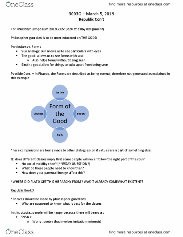 Philosophy 3003F/G Lecture Notes - Lecture 13: Techne thumbnail