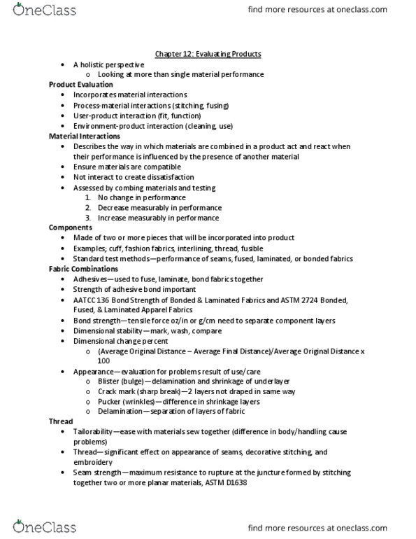 CTD 461 Lecture Notes - Lecture 12: Final Distance, Astm International, Tensile Testing thumbnail