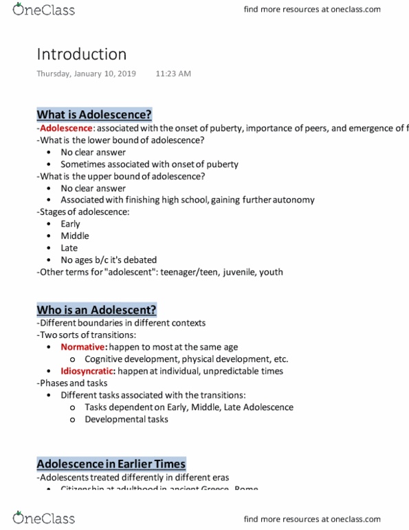 PSYCH 3AB3 Lecture Notes - Lecture 1: Cognitive Development, Baby Boomers, Millennials thumbnail