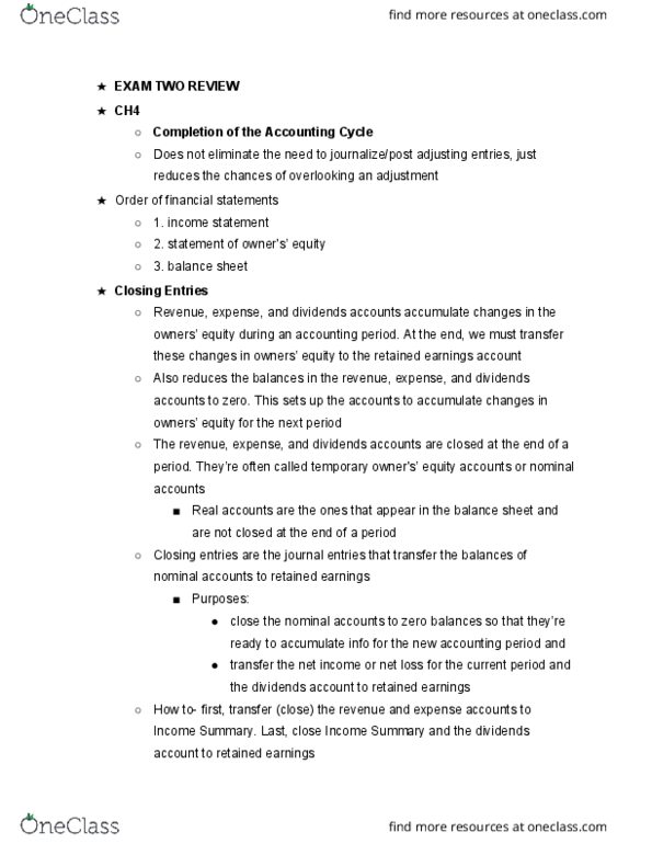 ACCT 2001 Lecture Notes - Lecture 15: Retained Earnings, Income Statement, Financial Statement thumbnail