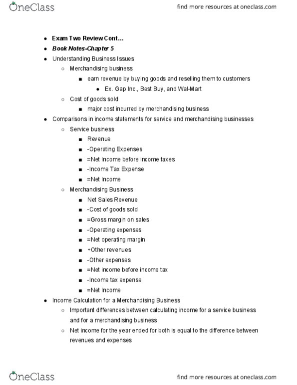 ACCT 2001 Lecture Notes - Lecture 16: Gap Inc., Operating Margin, Net Income thumbnail