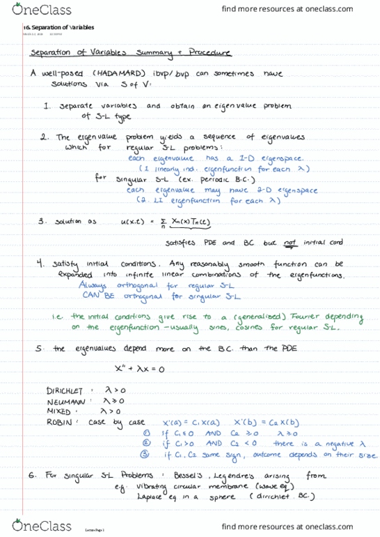 MATH300 Lecture 16: 16. Separation of Variables thumbnail