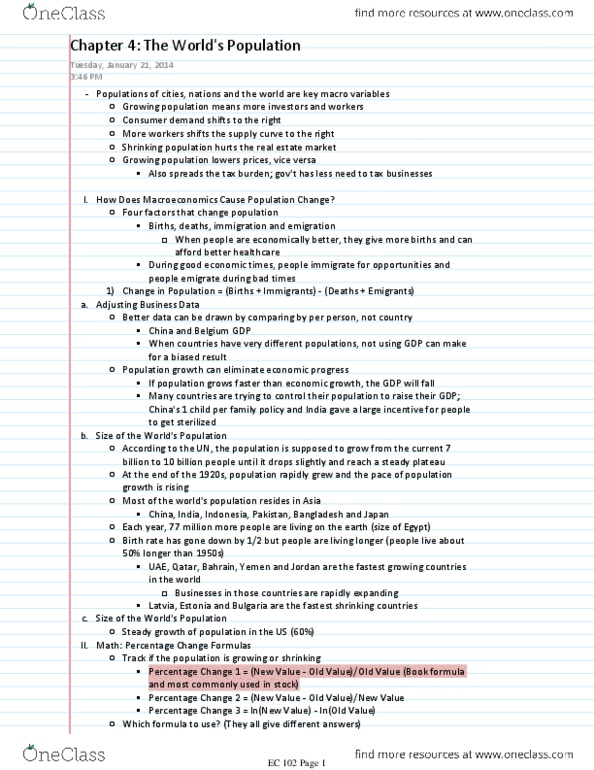 CAS EC 102 Chapter Notes - Chapter 4: Comefrom, Thomas Robert Malthus thumbnail