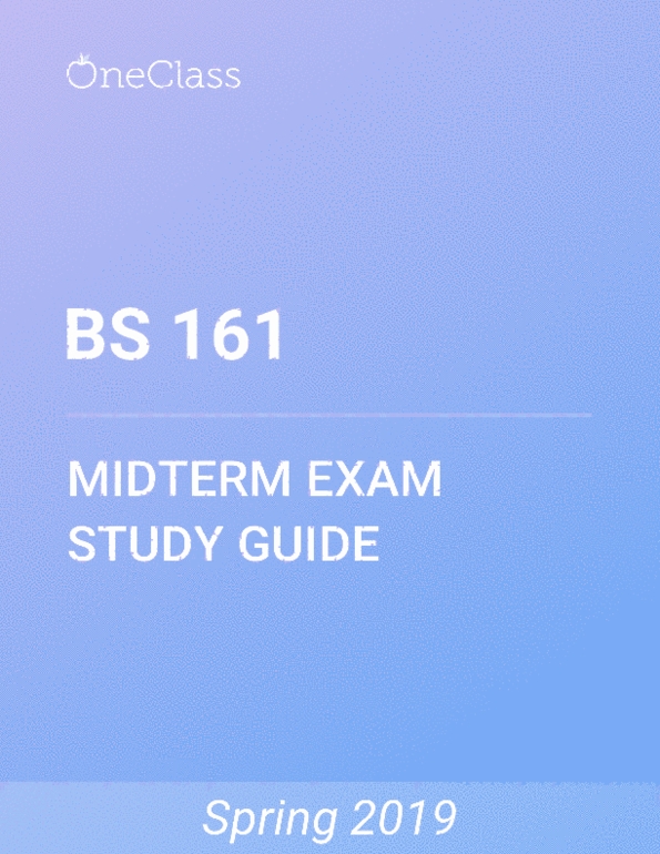 BS 161 Study Guide - Spring 2019, Comprehensive Final Exam Notes ...