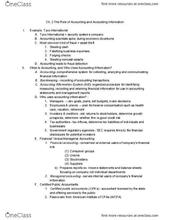 UGBA 10 Chapter Notes - Chapter 2: Tyco International, Accounting Scandals, Financial Accounting thumbnail