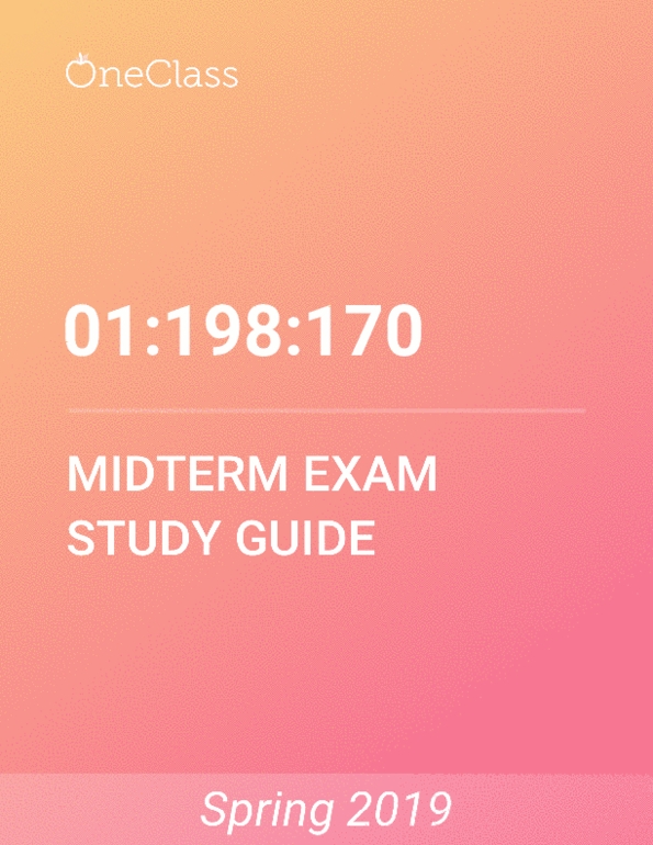01:198:170 Study Guide - Fall 2019, Comprehensive Final Exam Notes