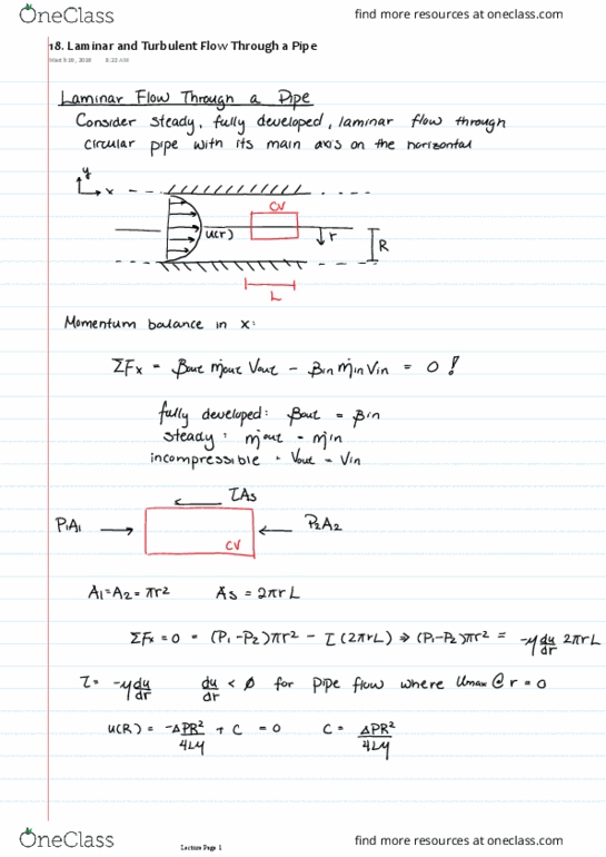 MEC E331 Lecture 18: 18. Laminar and Turbulent Flow Through a Pipe thumbnail