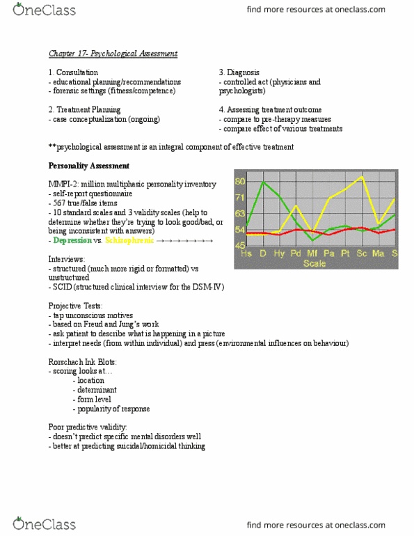 Psychology 1000 Chapter Notes - Chapter 17: Personality Disorder, Dyskinesia, Phenelzine thumbnail