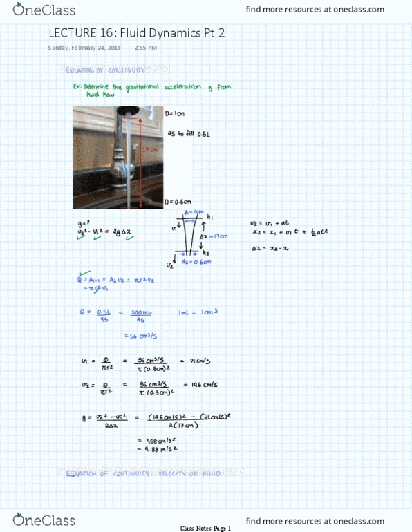 Physics 1029A/B Lecture 16: LECTURE 16 Fluid Dynamics Pt 2 thumbnail