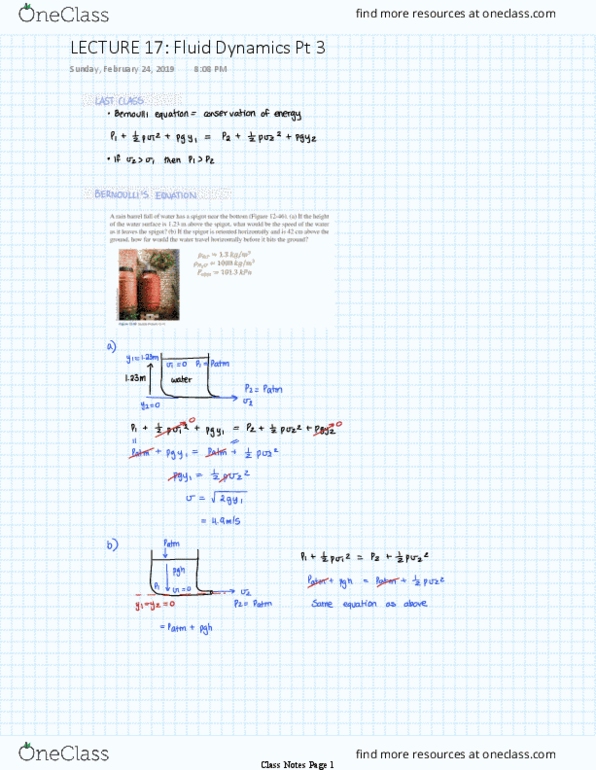 Physics 1029A/B Lecture 17: LECTURE 17 Fluid Dynamics Pt 3 thumbnail