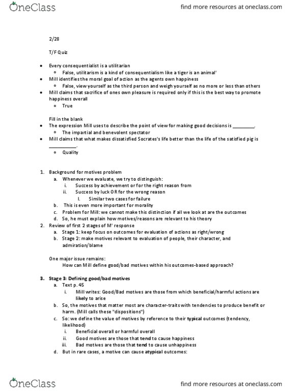 PHIL 230 Lecture Notes - Lecture 10: Consequentialism, Noble Eightfold Path thumbnail