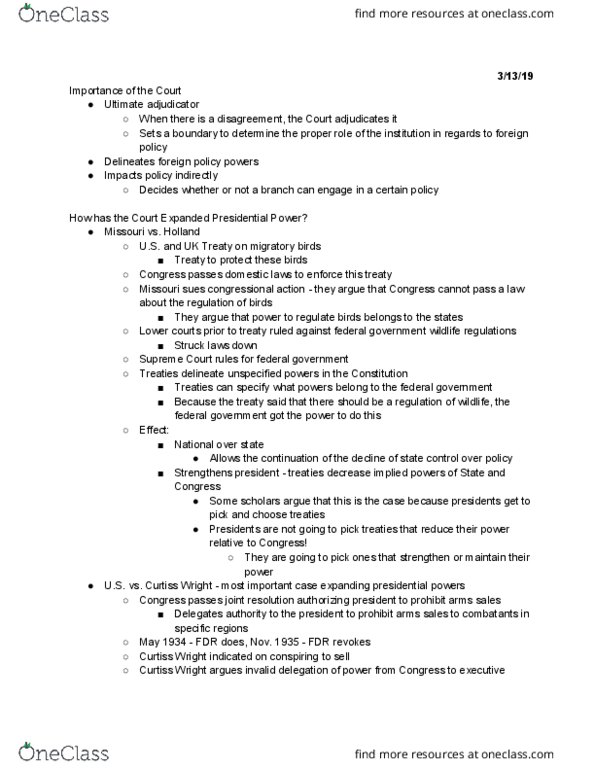 POLI 1501 Lecture 14: Lecture 14: Supreme Court and Foreign Policy thumbnail