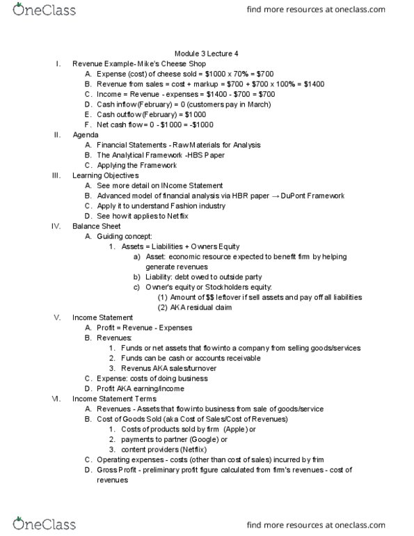 UGBA 10 Lecture Notes - Lecture 4: Cheese Shop Sketch, Cash Flow, Netflix thumbnail