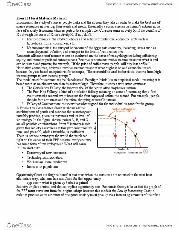 ECON101 Lecture Notes - Correlation Does Not Imply Causation, Ceteris Paribus, Demand Curve thumbnail