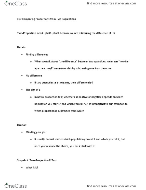 MATH 10041 Chapter Notes - Chapter 8: Statistical Hypothesis Testing, Test Statistic, Null Hypothesis thumbnail