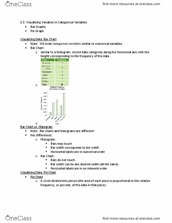 MATH 10041 Lecture Notes - Lecture 7: Bar Chart thumbnail