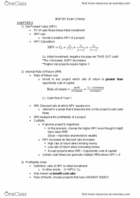 MGF 301 Lecture Notes - Lecture 3: Net Present Value, Cash Flow, Discount Window thumbnail