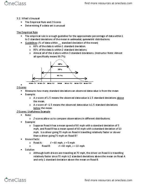 MATH 10041 Lecture Notes - Lecture 11: Standard Deviation, Unimodality thumbnail