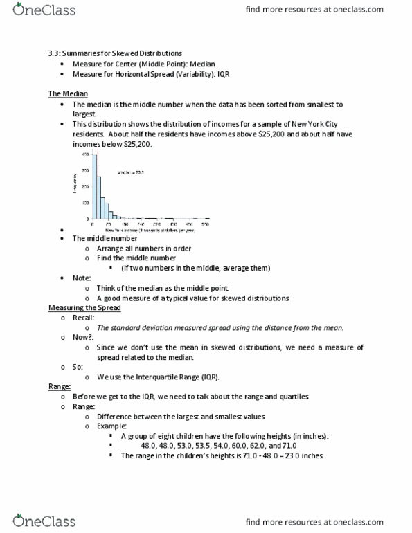 MATH 10041 Lecture Notes - Lecture 12: Interquartile Range, Standard Deviation thumbnail