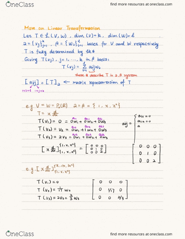 Mat224h1 Lecture 6 Mat224 W3l2 More On Linear Transformation Oneclass