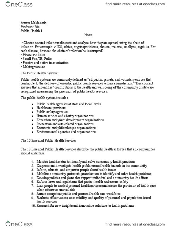 PUBHLTH 1 Lecture Notes - Lecture 66: Cryptosporidiosis, Syphilis, United States Public Health Service thumbnail