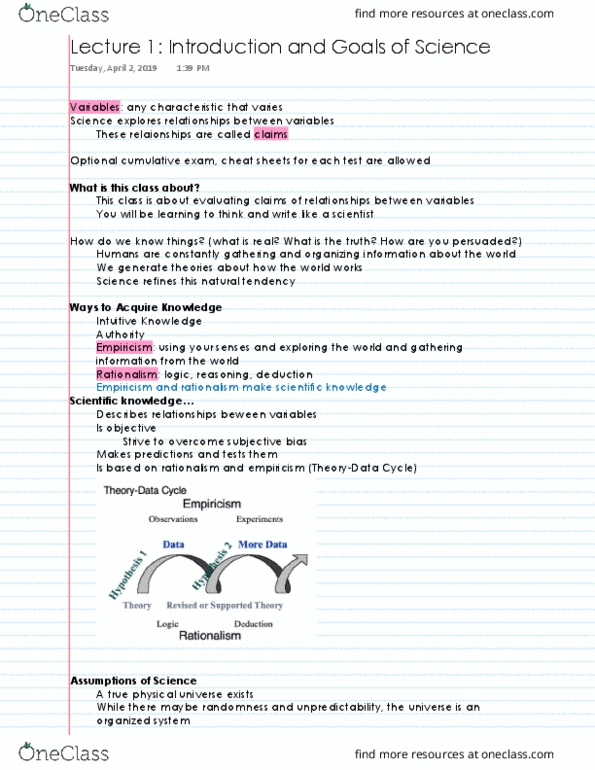 PSC 41 Lecture 1: Introduction and Goals of Science thumbnail