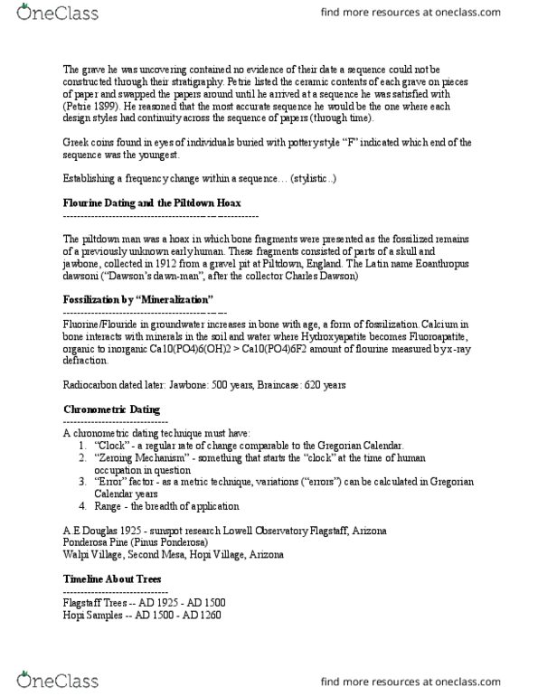 ANTHRO 2C Lecture Notes - Lecture 81: Pinus Ponderosa, Flagstaff, Arizona, Gregorian Calendar thumbnail