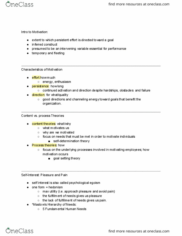 PSYCH238 Lecture Notes - Lecture 16: Goal Setting, Psychological Egoism, Motivation thumbnail