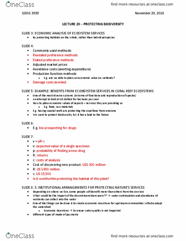 GEOG 3ER3 Lecture Notes - Lecture 20: Revealed Preference, Production Function, Habitat Fragmentation thumbnail